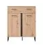 Set ingresso Crina 5 pezzi | Armadio, specchio, cassettiera, scarpiera con cuscino | Rovere grigio, ABS