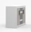 Cassettiera "Jolais" 04 | Bianco/Grigio/Effetto legno | 2 ante, 4 cassetti | 96 x 145 x 50 cm | Antigraffio e antiumidità
