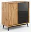 Cantinetta Salleron 09 | Rovere massello oliato naturale e nero | 101 x 101 x 45 cm | Design moderno