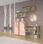 Libreria pensile per cameretta Benjamin 23 | Faggio/Rosa | 82 x 209 x 37 cm | 4 ante e ripiani organizzativi