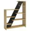 Scaffale "Lipik" 04, color rovere / nero, parzialmente massello - 150 x 120 x 36 cm (h x l x p)