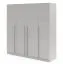 Set da letto G Edegem| 5 pezzi | colore: grigio platino | armadi | armadi con ante a battente | mensole | armadietti | cassettiera | maniglie in metallo