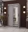 Armadio a porte scorrevoli / Armadio guardaroba | Kaschmir | 100 x 62 x 200 cm | stretto | 1 anta a specchio | dettagli moderni | 2 aste appendiabiti | 5 ripiani