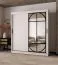 Armadio con ante scorrevoli | Bianco opaco | Ante a specchio | Dettagli moderni | 180 x 62 x 200 cm | 10 scomparti | 2 aste appendiabiti | Lavorazione di alta qualità