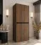 Armadio ad ante battenti "Karim" 01, color noce Warmia, 4 ante, 3 scomparti, 1 barra appendiabiti, Sistema "Soft-Close", 80 x 52 x 203 cm