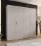Armadio ad ante battenti "Zainab" 03, color cashmere, maniglie: oro, 4 ante, 2 scomparti, 2 barre appendiabiti, Sistema "Soft-Close", bordi in ABS, 200 x 52 x 202 cm
