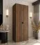 Armadio ad ante battenti "Marieta" 02, color noce Warmia, 4 ante, 3 scomparti, 1 barra appendiabiti, Sistema "Soft-Close", 90 x 52 x 203 cm