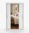 Armadio scorrevole bianco con specchio | 2 ante | 6 ripiani | 1 barra appendiabiti | 200 x 120 x 61 cm