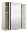 Armadio scorrevole Bogati 02 | Bianco lucido e specchio | 2 barre appendiabiti | 210 x 217 x 62,5 cm