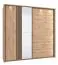 Armadio scorrevole Indika 10 | Rovere Artisan e nero | 2 scomparti | Specchio | 217,5 x 220 x 61 cm