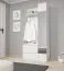 Guardaroba bianco con 3 ganci | 8 scomparti | 1 anta battente | 195 x 90 x 34 cm