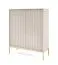 Cassettiera a due ante Worthing 76 | Cashmere | 6 scomparti | Gambe e maniglie oro | ABS bordi protetti | 1 metro larghezza