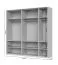 Armadio Neiafu 16 | Cashmere | 5 ante in vetro | Illuminazione integrata | Soft-Close | 224 x 227 x 56 cm