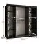 Armadio Liskamm 15 | 10 scomparti | 2 ante scorrevoli | Nero opaco/Bianco opaco | 200 x 180 x 62 cm