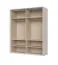 Armadio battente Neiafu 36 | 4 ante Soft-Close | 6 ripiani | Cashmere | 226x187x60 cm | Piedini regolabili
