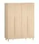Cameretta moderna 6 pezzi Aegir | Rovere naturale | Stile scandinavo | Letto matrimoniale con testata imbottita | Armadio grande e toletta