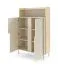 Madia "Beringen" 04, color rovere Mavelie/Macadamia, piedini: metallo, 2 ante a battente, 3 scomparti, sistema "push-to-open", 103 x 42 x 160 cm