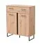 Set ingresso Crina 5 pezzi | Armadio, specchio, cassettiera, scarpiera con cuscino | Rovere grigio, ABS