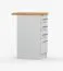 Mobile 4 cassetti bianco | Pannello superiore 38 mm | 85 x 40 x 60 cm | Serie Parnassus