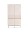 Credenza"Humboldt" 04, color cashmere/rovere Cremona, gambe: metallo, Sistema "Soft-Close", 4 ante, bordi in ABS, 92 x 40 x 156 cm