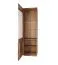Vetrina Fazenda 03, colore: marrone scuro, parzialmente in rovere massiccio - 199 x 61 x 41 cm (A x L x P)