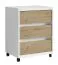 Cassettiera con ruote Merosina 08 | rovere Artisan e bianco | 60 x 50 x 37 cm | 3 cassetti | Easy Möbel