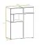 Parete attrezzata moderna Stura 01 | Bianco lucido e grigio | 195 x 330 x 50 cm | Sette ante