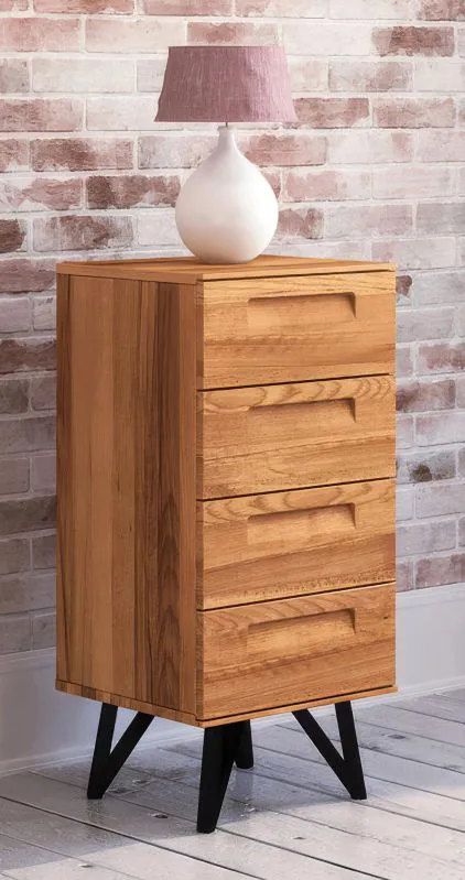 Cassettiera Masterton 07 | Faggio massello oliato | 100 x 45 x 45 cm | Design premium