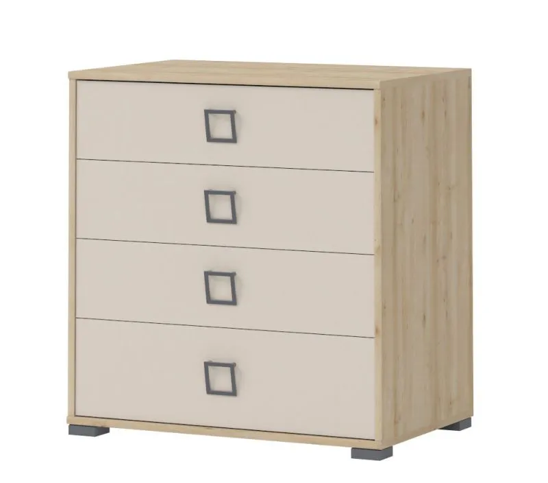 Cameretta - Cassettiera "Benjamin" 06, faggio / crema - 89 x 84 x 56 cm (h x l x p)