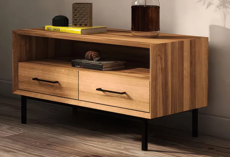 Mobile TV Kumeu 08 | Faggio massello oliato | 50 x 90 x 45 cm | Design elegante