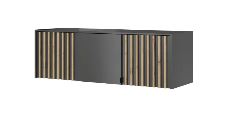 Top aggiuntivo per armadio Leeds 05 & 06 | Grafite | 50 x 155 x 51 cm | 3 ante e scomparti