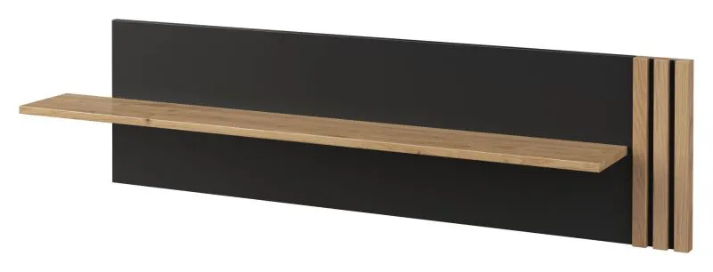 Mensola Slatina 20 | Rovere e nero | 36 x 140 x 20 cm | Design moderno ed elegante