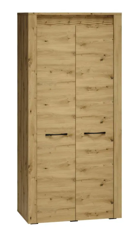 Armadio a battente Glostrup 01 rovere | 200x92x55 cm | 2 ante, 5 scomparti, stile moderno