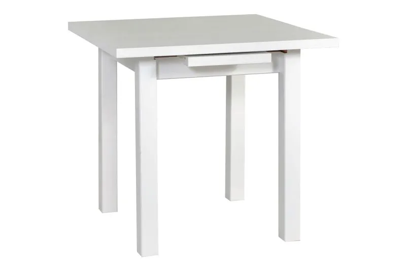 Tavolo pranzo bianco DEIMONDS | Allungabile salvaspazio | 80 x 80/110 cm | Gambe in legno robuste | Piano 32 mm
