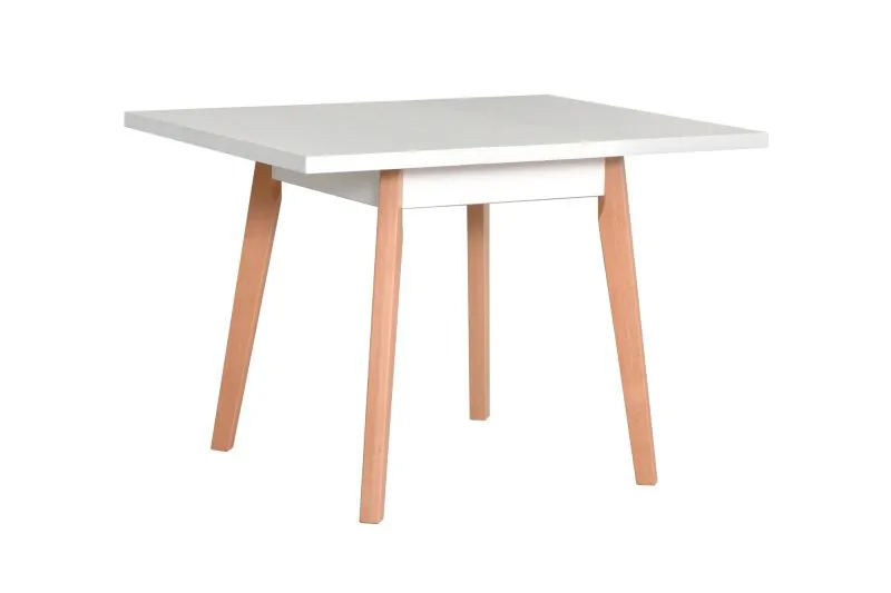 Tavolo da pranzo MARTA in bianco/faggio, allungabile, dimensioni 80 x 80/110 (L x P), facile da combinare, ottima stabilità, finitura professionale