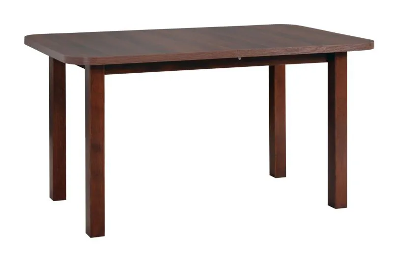 Tavolo da pranzo in noce ROTE | 80 x 140/220 cm | Piano spesso 32 mm | Design arrotondato | Gambe robuste