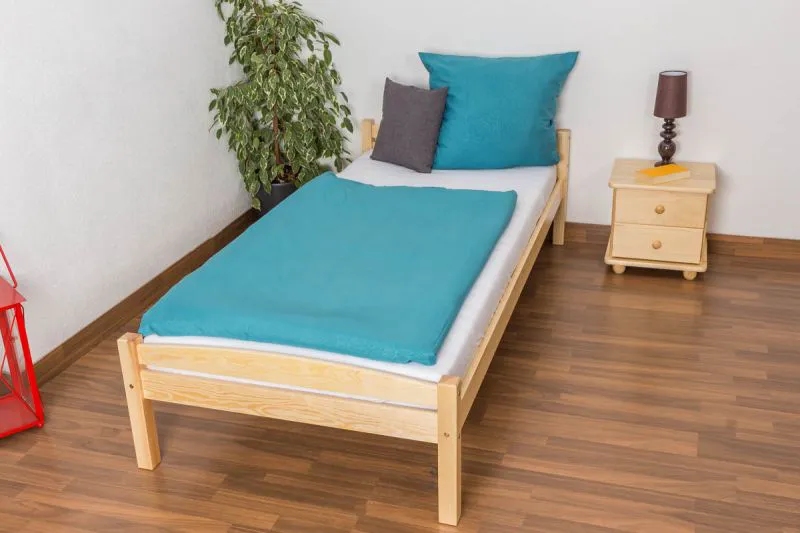 Letto singolo 99, pino massello, naturale, incl. rete a doghe - 90 x 200 cm