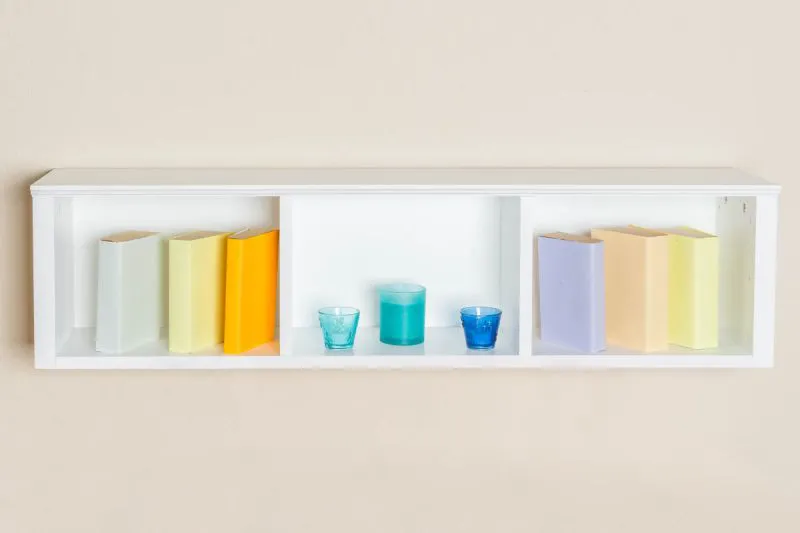 Mensola a muro in pino massello bianco Junco 333 | 30 x 120 x 24 cm | Design moderno e robusto