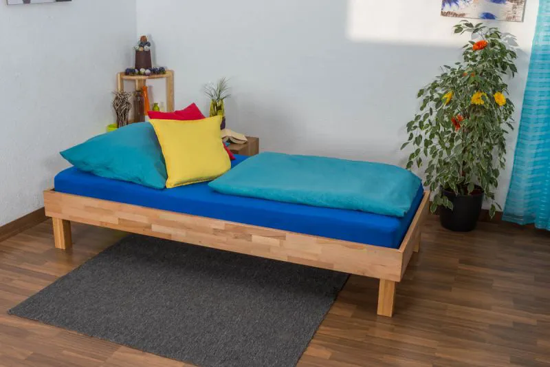 Letto futon in faggio massello oliato | 90 x 200 cm | Design moderno e robusto