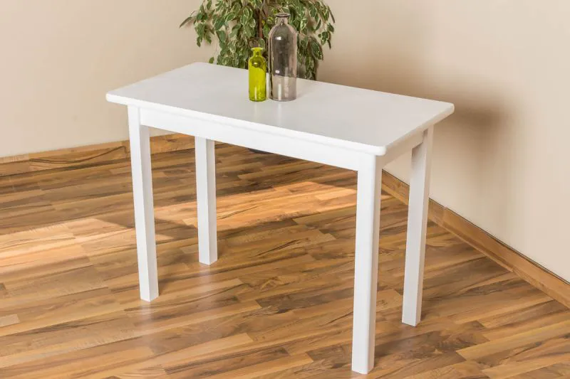 Tavolo in pino massello laccato bianco Junco 226C | 100 x 50 cm | Design moderno