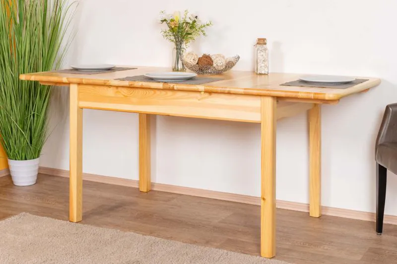Tavolo allungabile in pino massello naturale 008 | Design moderno | 120/170 x 80 cm