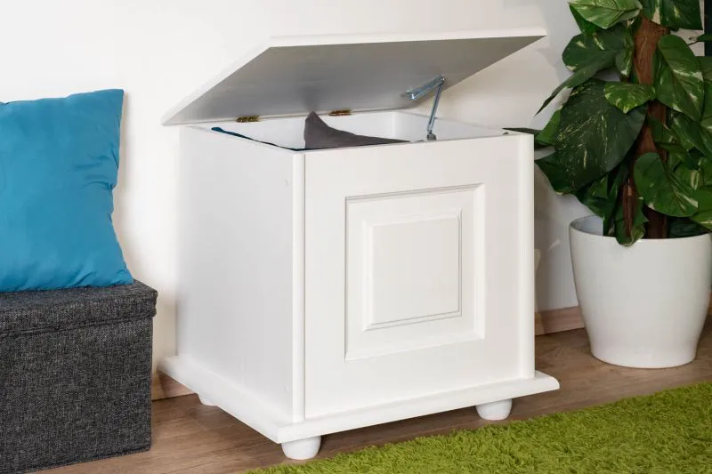 Cassapanca in legno di pino massiccio laccato bianco 182 | Design moderno | 50 x 54 x 46 cm