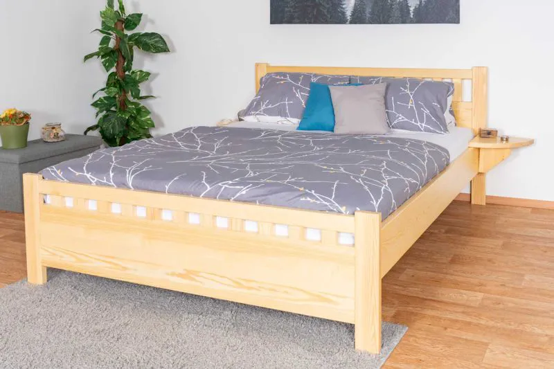 Letto francese in pino massello naturale 67 | Rete a doghe inclusa | 140 x 200 cm | Design moderno
