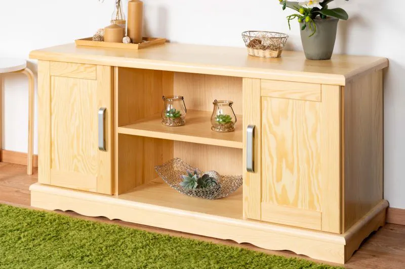 Cassettiera in pino massello naturale | Design moderno | 56 x 120 x 40 cm | "Buteo 08"