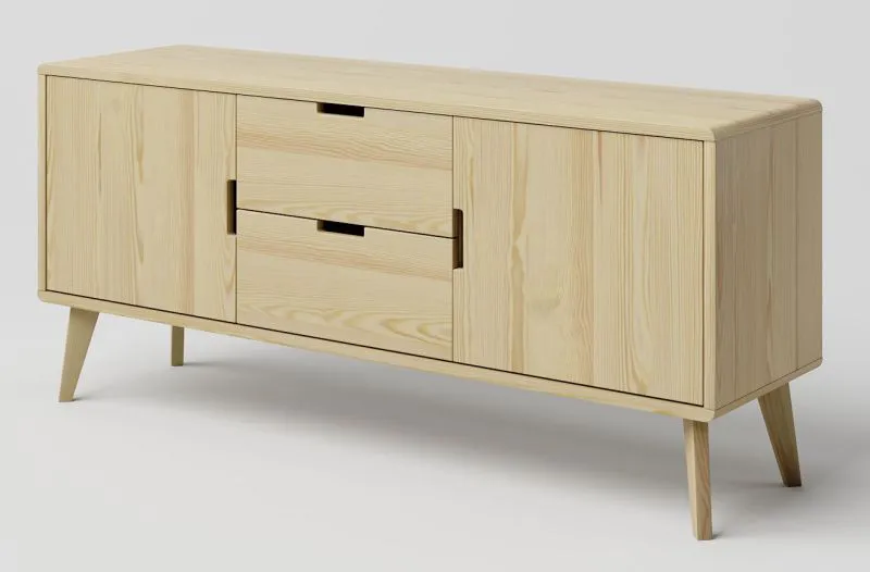 Mobile porta TV in pino massiccio naturale Aurornis 59 | 64 x 142 x 40 cm | Design moderno | Ampio spazio
