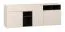 Credenza "Sarandi" 17, beige, maniglie e piedi: beige, 3 ante, 6 scomparti, 2 vani a giorno, 1 cassetto, Sistema "Soft-Close", 187 x 42 x 70 cm