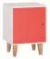 Comodino per cameretta Syrina 14 | Bianco/rosso | 72 x 54 x 45 cm | Design moderno e pratico