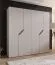 Armadio | 4 ante | colore: cashmere | 2 scomparti | 2 appendiabiti | maniglie: nero | funzione soft-close | dimensioni: 200 x 52 x 202 cm | bordi ABS