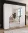 Armadio ad ante battenti / guardaroba | colore: bianco | funzione soft-close | 2 ante a specchio | bordi ABS | maniglie: oro | dimensioni: 200 x 52 x 202 cm | 2 appendiabiti