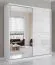 Armadio scorrevole bianco con specchio | 2 ante | 3 scomparti e 3 cassetti | 218 x 203 x 61 cm